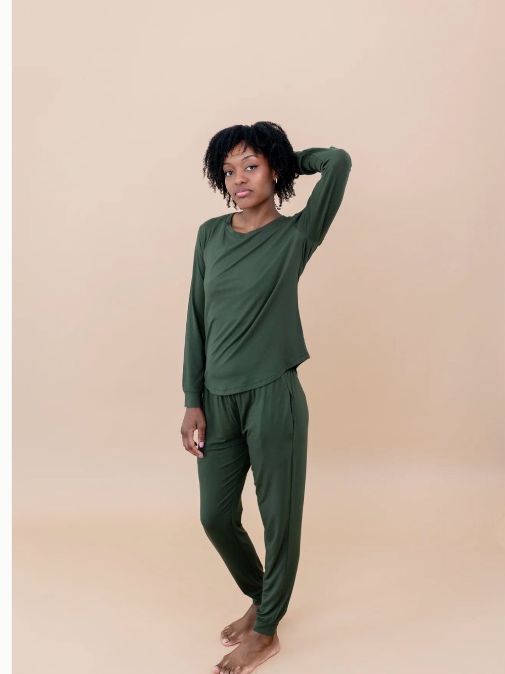 kyte baby womens jogger pajama set fir green Sz small
